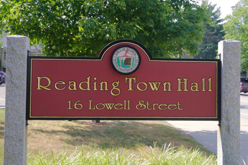 Town Hall Sign close up