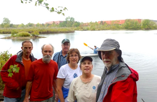 Stream team members from left: Butch Conary, Will Finch, Dave Williams, Carol Sandberg, Gina Snyder, Kim Honetschlager (in kayak) and Bo Garrison.