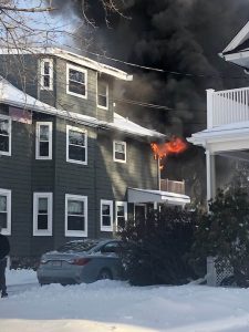 Reading Police and Fire Respond to House Fire