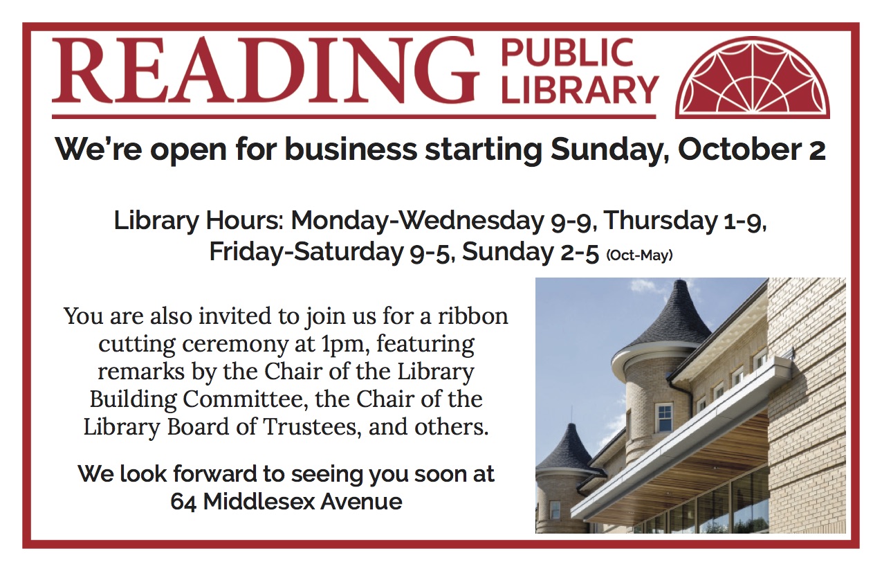 Reading Public Library Reopening – The Reading Post